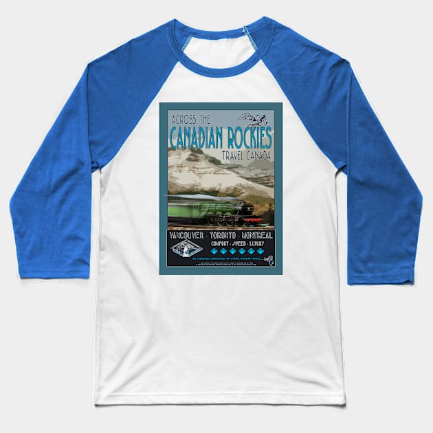 Retro Railway Travel Canada_02 Baseball T-Shirt by seadogprints